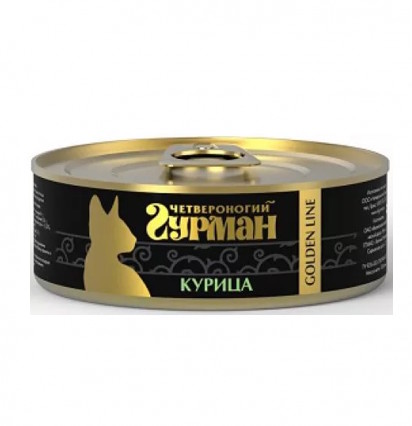 Четвероногий гурман золотая линия консервы для кошек с курицей 100 гр. 