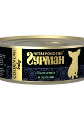 ЧЕТВЕРОНОГИЙ ГУРМАН для щенков Цыпленок и кролик 100 гр