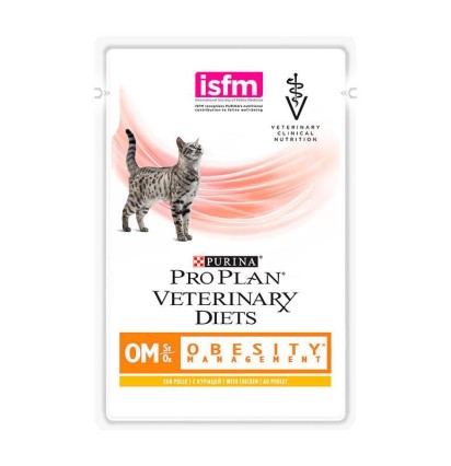Purina OM Obesity Management ветеринарная диета консервы для кошек при ожирении с курицей пауч 85 гр.