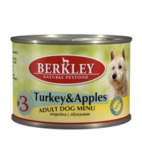 Berkley #3 для собак индейка с яблоками 200 гр