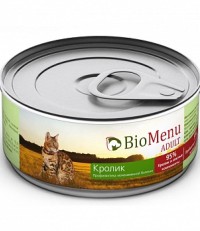 BioMenu Adult консервы для кошек с кроликом 100 гр. 