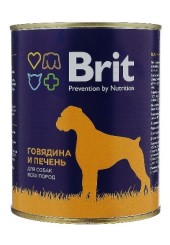 Brit для собак всех пород говядина и печень 850 гр.