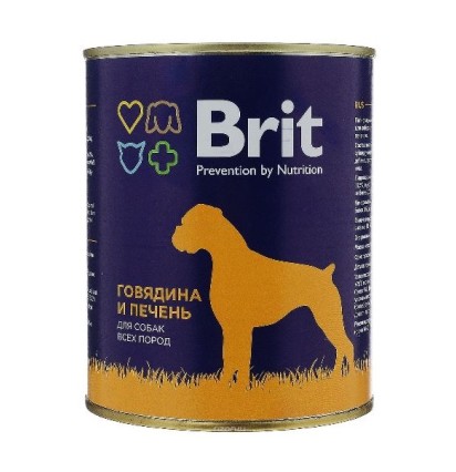 Brit для собак всех пород говядина и печень 850 гр.