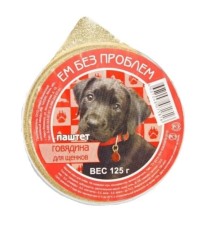 ЕМ БЕЗ ПРОБЛЕМ паштет для щенков говядина 125 гр