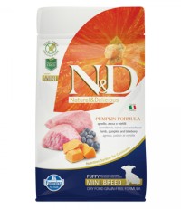 Farmina N&D Mini Breed Puppy Pumpkin сухой корм для щенков мелких пород с ягненком, тыквой и черникой 800 гр. 
