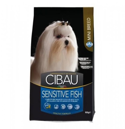 Cibau mini breed sensitive fish сухой корм для взрослых собак мини пород с рыбой 800 гр.