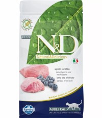 Farmina N&D Adult Cat Prime сухой беззерновой корм для кошек с ягненком и черникой 10 кг. 