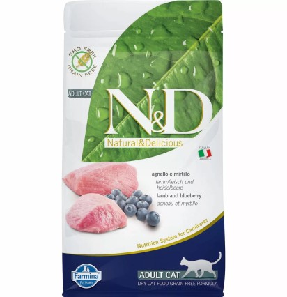 Farmina N&D Adult Cat Prime сухой беззерновой корм для кошек с ягненком и черникой 300 гр. 