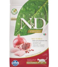 Farmina N&D Adult Cat Neutered Prime сухой беззерновой корм для стерилизованных кошек с курицей и гранатом 10 кг.