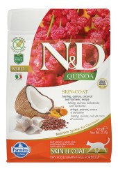 Farmina N&D Quinoa Skin&Coat Herring сухой беззерновой корм для кошек с сельдью и киноа 300 гр. 