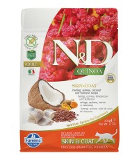 Farmina N&D Quinoa Skin&Coat Herring сухой беззерновой корм для кошек с сельдью и киноа 300 гр. 