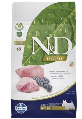 Farmina N&D Mini breed Adult Prime сухой корм для взрослых собак мелких пород с ягненком и черникой 800 гр. 
