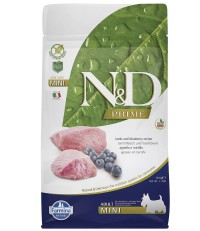 Farmina N&D Mini breed Adult Prime сухой корм для взрослых собак мелких пород с ягненком и черникой 800 гр. 