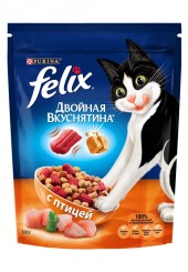 Felix двойная вкуснятина сухой корм для кошек с птицей 750 гр. 