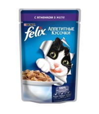 FELIX Аппетитные кусочки для кошек с ягненком в желе 85 гр.