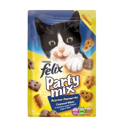 Felix Party mix лакомство для кошек сырный микс 20 гр.