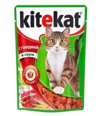 Китекет консервы для кошек в соусе с говядиной 85 гр.