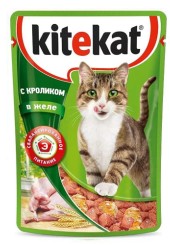 Китекет консервы для кошек в желе с кроликом 85 гр.