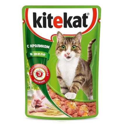 Китекет консервы для кошек в желе с кроликом 85 гр.