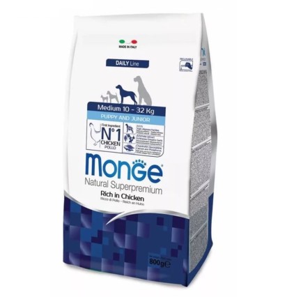 Monge Medium Puppy and Junior сухой корм для щенков средних пород с курицей 15 кг. 