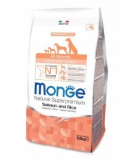 Monge All Breeds Puppy and Junior сухой корм для щенков всех пород с лососем и рисом 800 гр. 