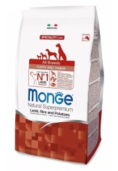 Monge All Breeds Puppy and Junior сухой корм для щенков всех пород с ягненком, рисом и картофелем 12 кг. 