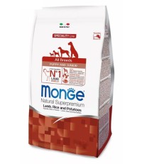 Monge All Breeds Puppy and Junior сухой корм для щенков всех пород с ягненком, рисом и картофелем 12 кг. 
