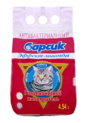 Барсик Эффект-лаванда антибактериальный наполнитель для туалета 4,54 л. 