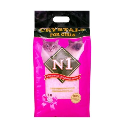 Барсик №1 Crystals наполнитель силикагелевый для туалета for girls 5 л.