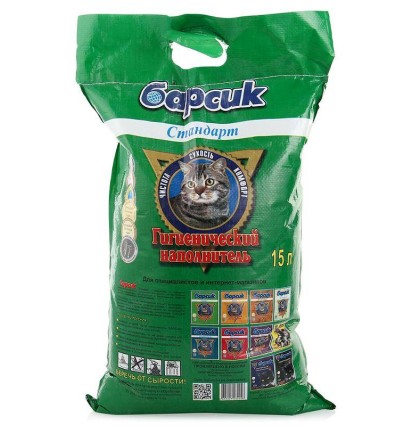 Барсик Стандарт антибактериальный наполнитель для туалета 15 л.