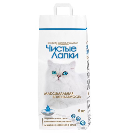 Чистые лапки комкующийся 5 кг