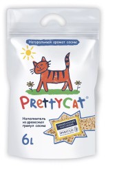 Pretty Cat наполнитель для туалета из древесных гранул сосны 6 л. 