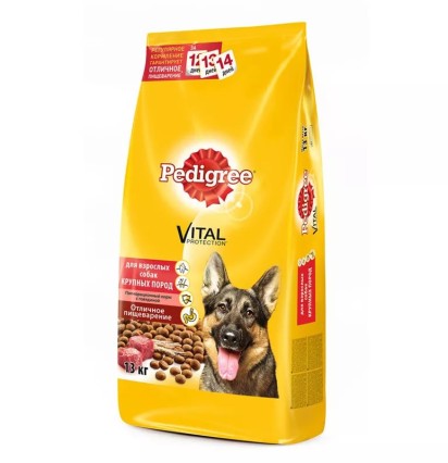 Pedigree для взрослых собак крупных пород 13 кг. 