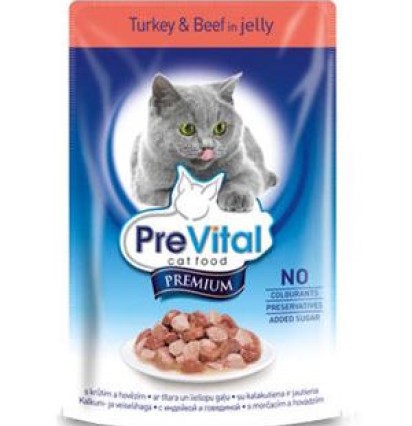 Превитал консервы для кошек премиум индейка и говядина 100 гр