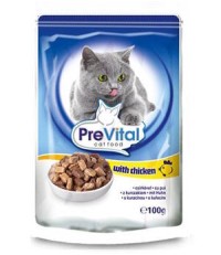 PreVital классик консервы для кошек с курицей в соусе 100 гр. 