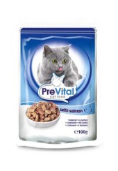 PreVital классик консервы для кошек с лососем в соусе 100 гр. 