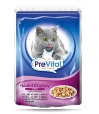 PreVital классик консервы для кошек с кроликом и индейкой в желе 100 гр. 