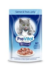 Превитал консервы для кошек премиум лосось и форель желе 100 гр