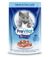 Превитал консервы для кошек премиум лосось и форель желе 100 гр