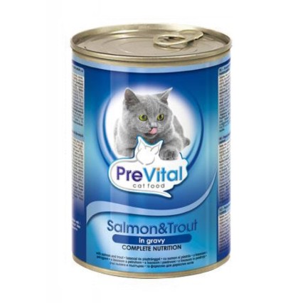 Превитал классик консервы для кошек с лососем 415 гр