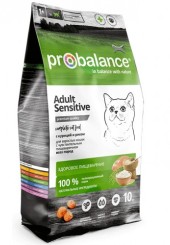 Probalance Adult Sensitive сухой корм для кошек с курицей и рисом 10 кг. 