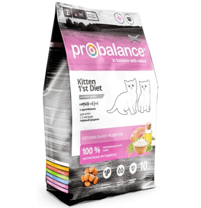Probalance Kitten 1st Diet сухой корм для котят с цыпленком 400 гр. 