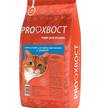 ProХвост сухой корм для кошек с рыбой 10 кг. 