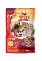 Propesko консервы для кошек с курицей и печенью в соусе пауч 100 гр.