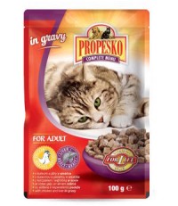 Propesko консервы для кошек с курицей и печенью в соусе пауч 100 гр.