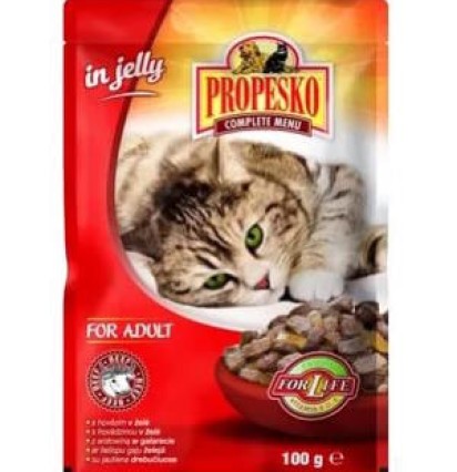 Propesko консервы для кошек с говядиной в желе пауч 100 гр.