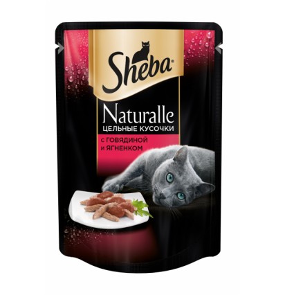 Sheba Naturalle консервы для кошек с говядиной и ягненком 80 гр