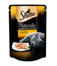 Sheba Naturalle консервы для кошек из курицы и индейки 80 гр