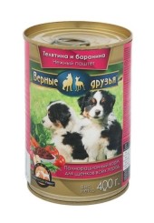 ВЕРНЫЕ ДРУЗЬЯ  для собак Телятина и баранина 400гр 