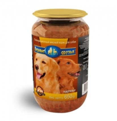 ВЕРНЫЕ ДРУЗЬЯ  для собак Курица 650 гр